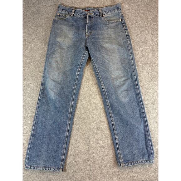 Vintage 90s Levis 501 Denim Straight Jeans Mens 32x27 Blue Cotton Faded USA - Picture 1 of 9